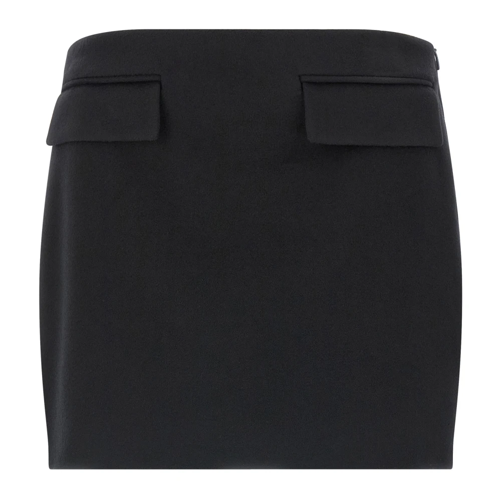 Ferragamo Women's Black Short Skirts, 2XS, Wool And Cashmere Mini Skirt