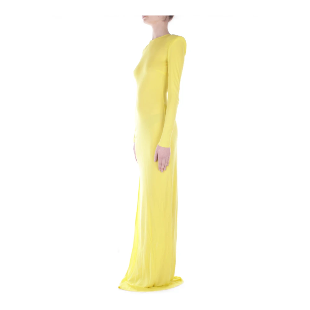 Elisabetta Franchi Gele Jurk met Achterrits Split Yellow Dames