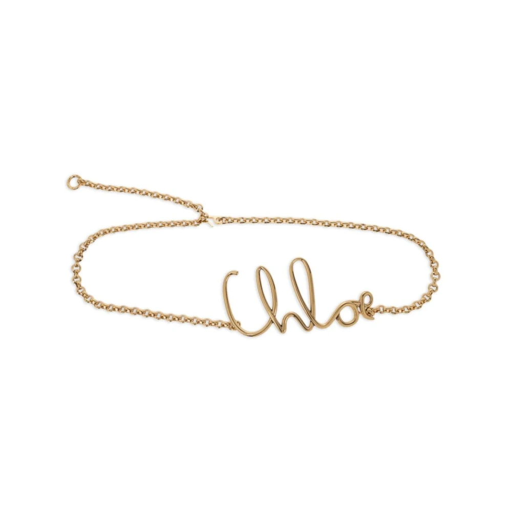 Chloé Chain Belt With Front Logo - Female - Belts - Yellow - One Size - Accessories