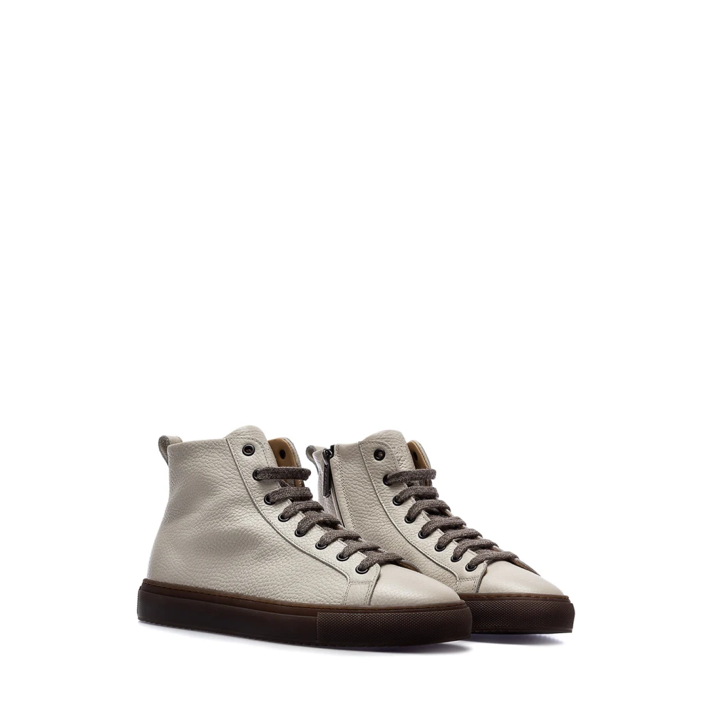 Doucal’s Artistieke Sneakers met Hert en Nevelmotief Dames Schoenen Beige