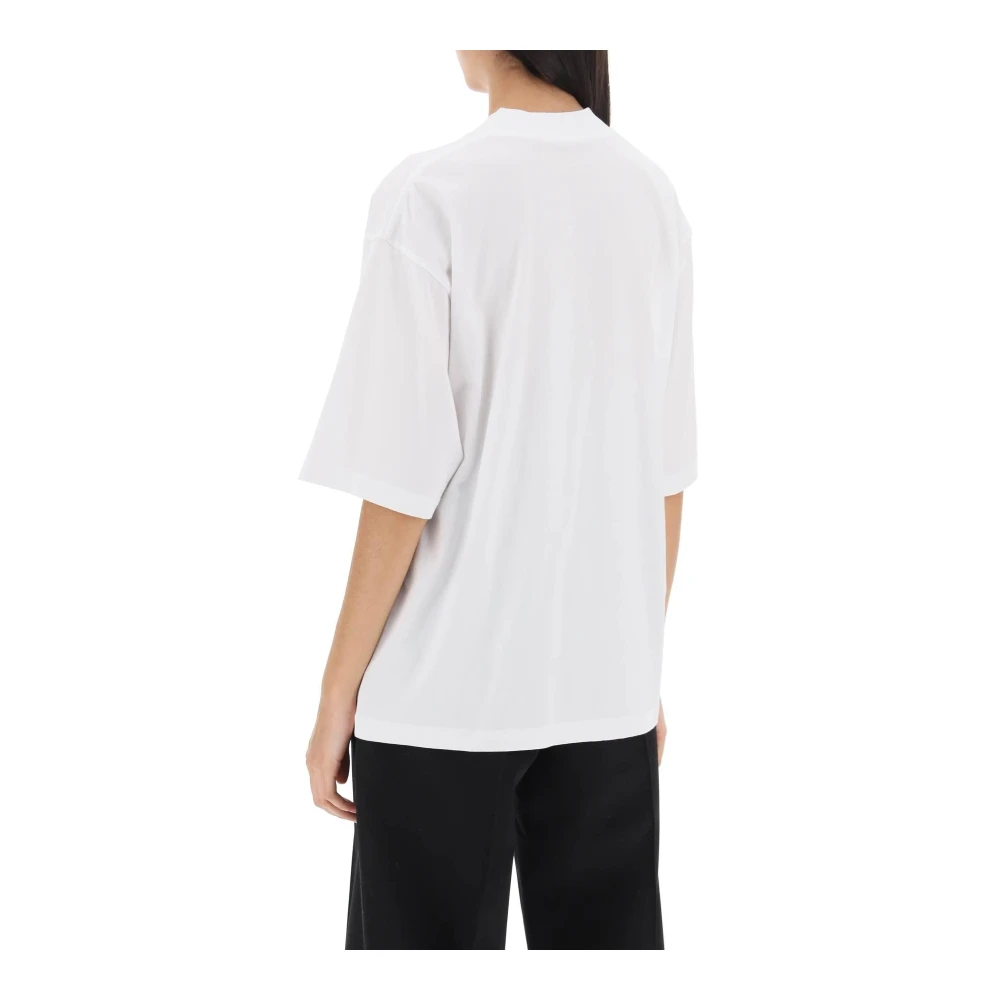 Marni Oversized T-shirt met golvend logo White Dames