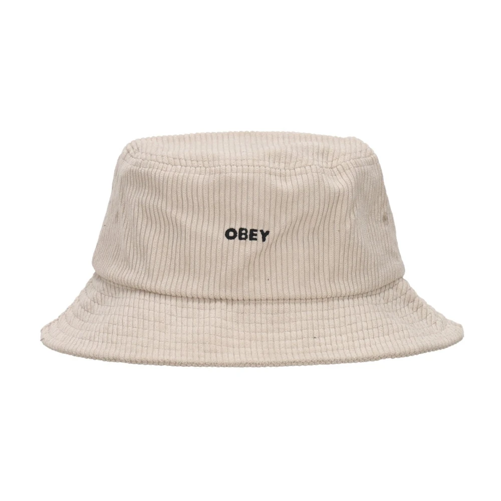 Obey Stoere Cord Bucket Hat Ongebleekt Beige Heren