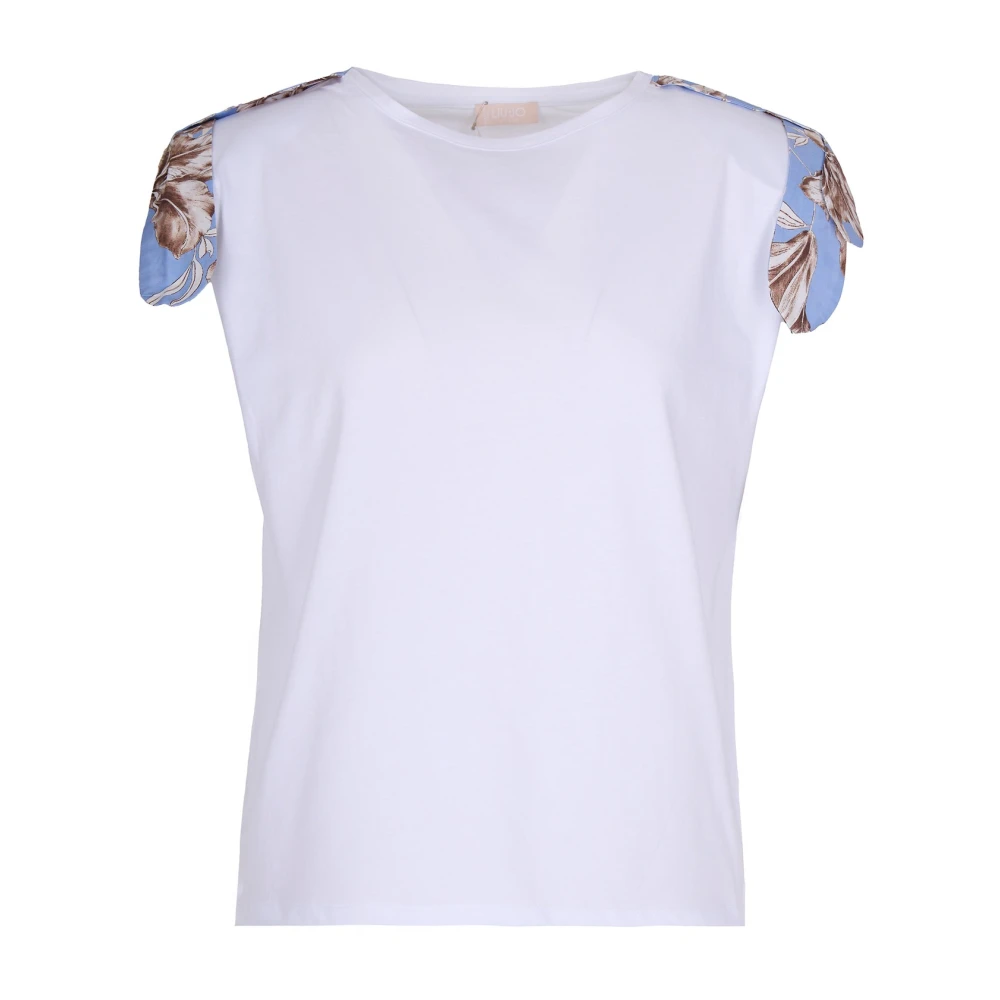 Liu Jo Donna Bianco T-Shirt Con Inserti Floreali