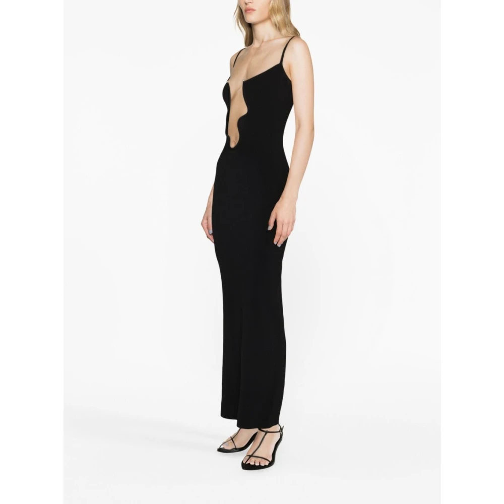 Christopher Esber Zwarte Wire Column Midi Jurk Black Dames