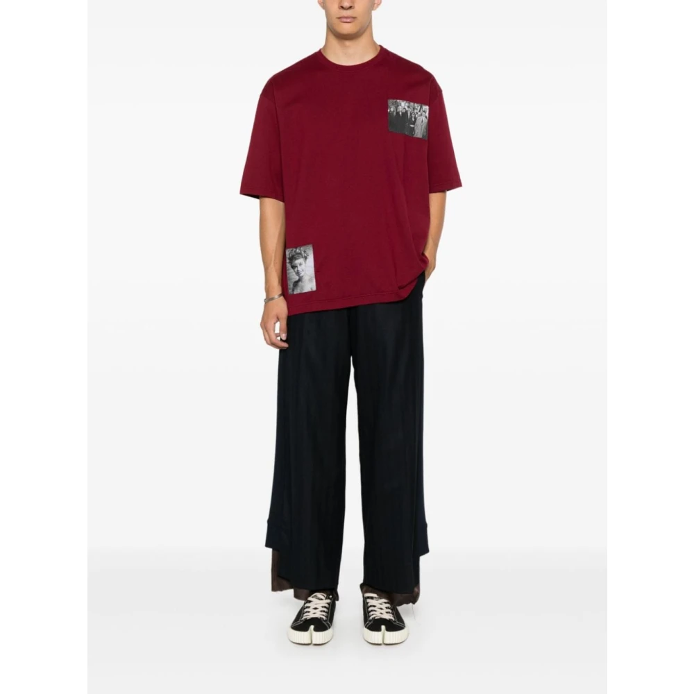 Undercover Donkerrood Katoenen Jersey T-shirt Red Heren