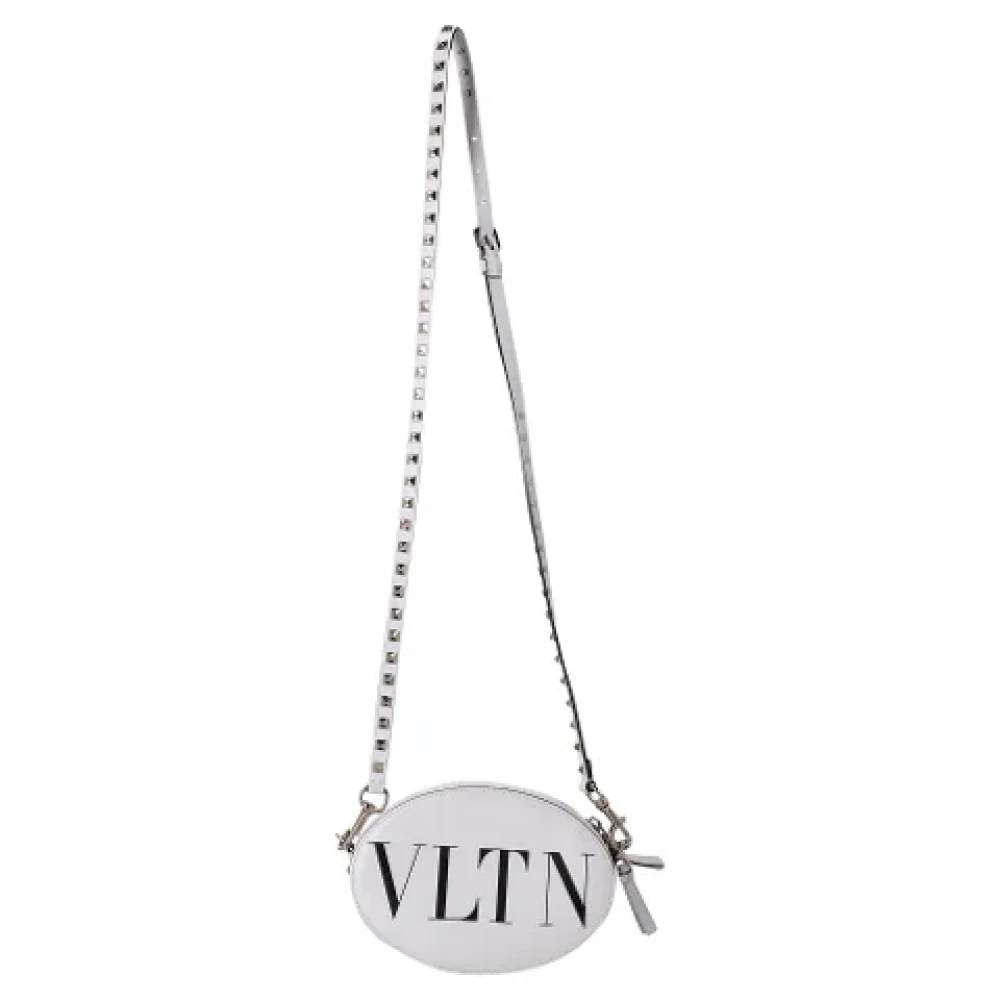 Valentino Vintage Pre-owned Leather crossbody-bags Beige Dames