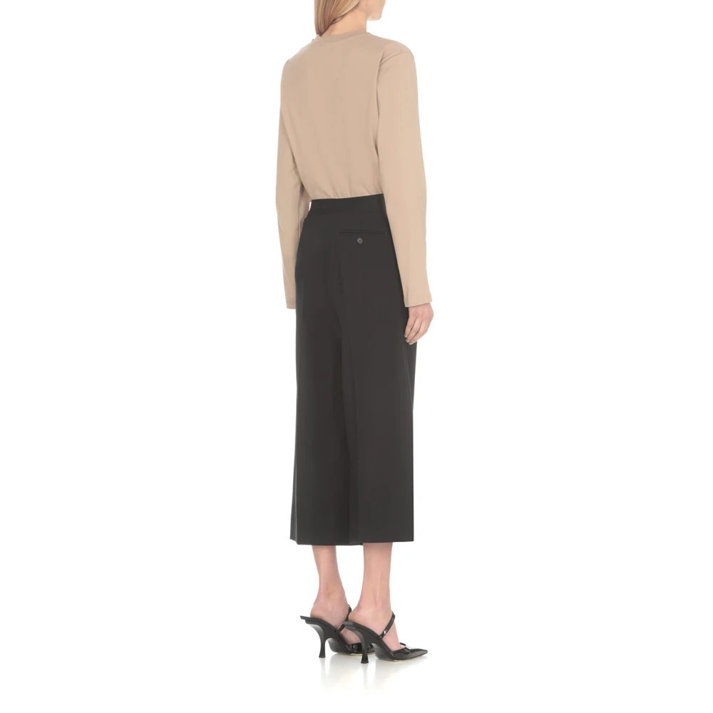 Msgm Cropped Trousers Black Dames