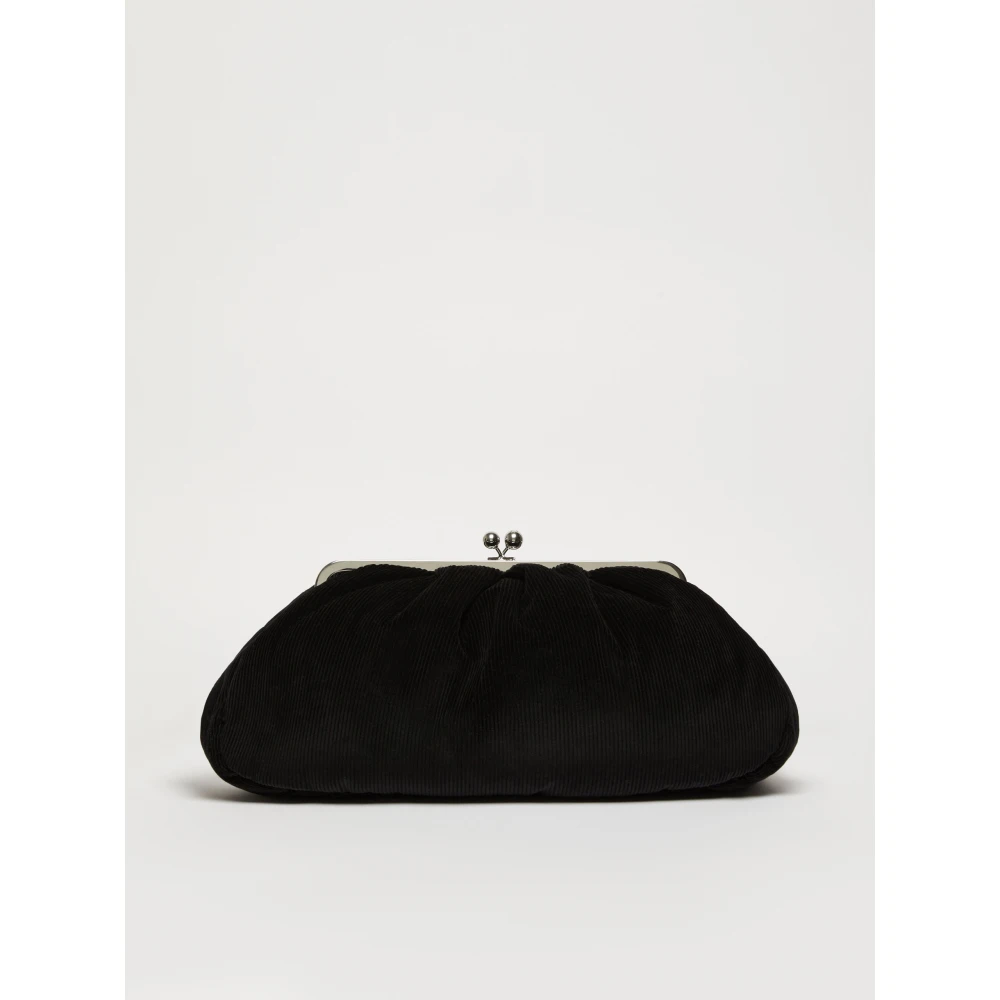 Max Mara Weekend Zwarte Velvet Pasticcino Tas Groot Black Dames