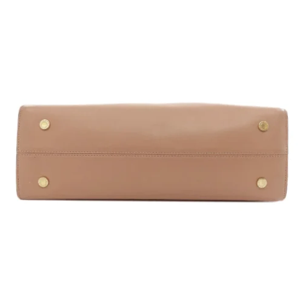 Bvlgari Vintage Pre-owned Leather handbags Beige Dames