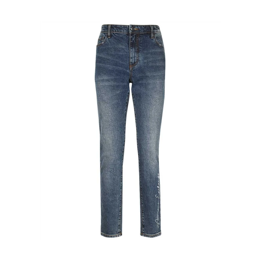 Armani Exchange Vrouw Blauw Indigo Denim Slim-Fit Jeans