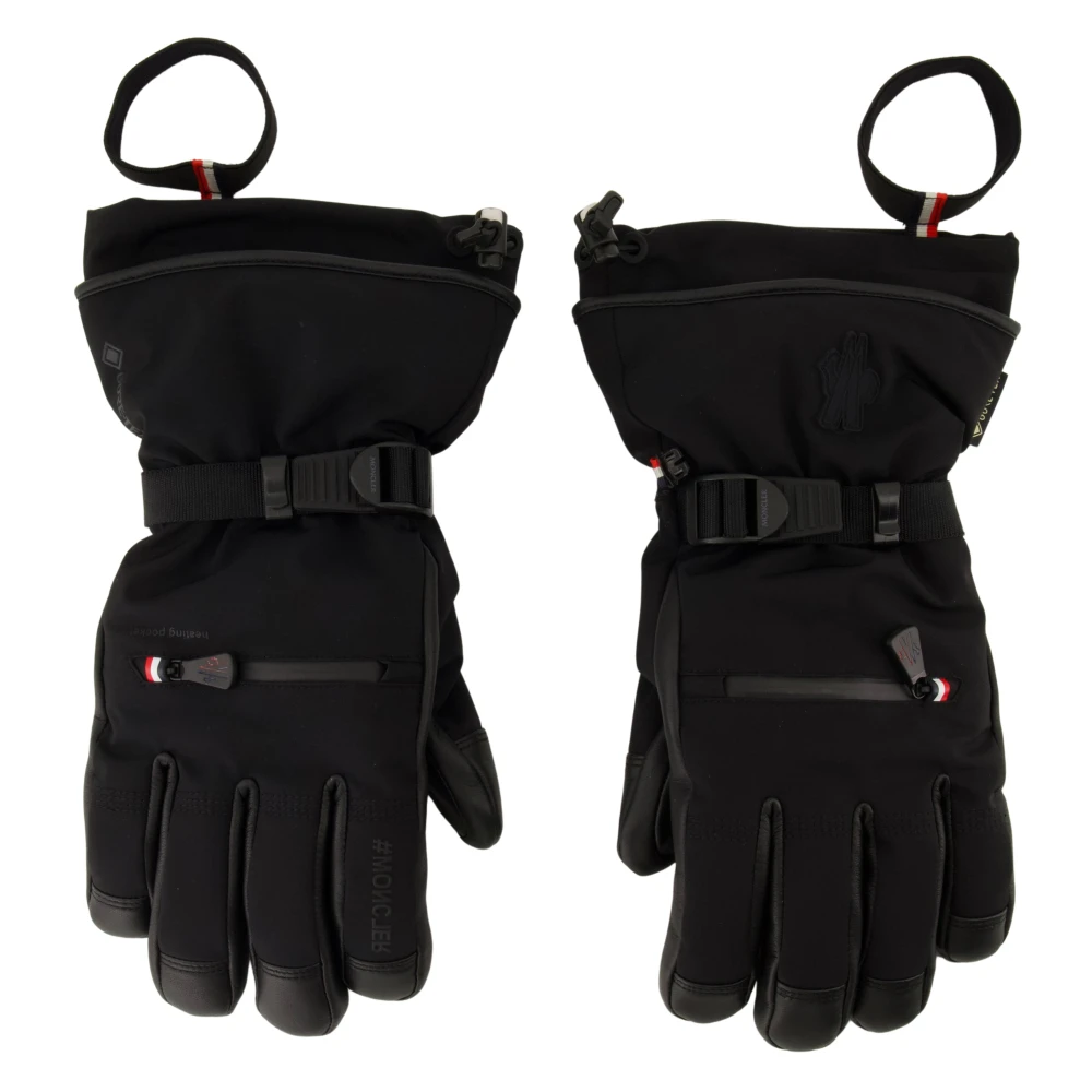 Moncler Leren en nylon skihandschoenen Black Heren