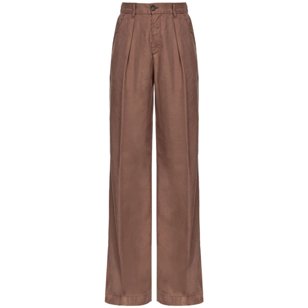 Pinko Wide Trousers Brown Dames