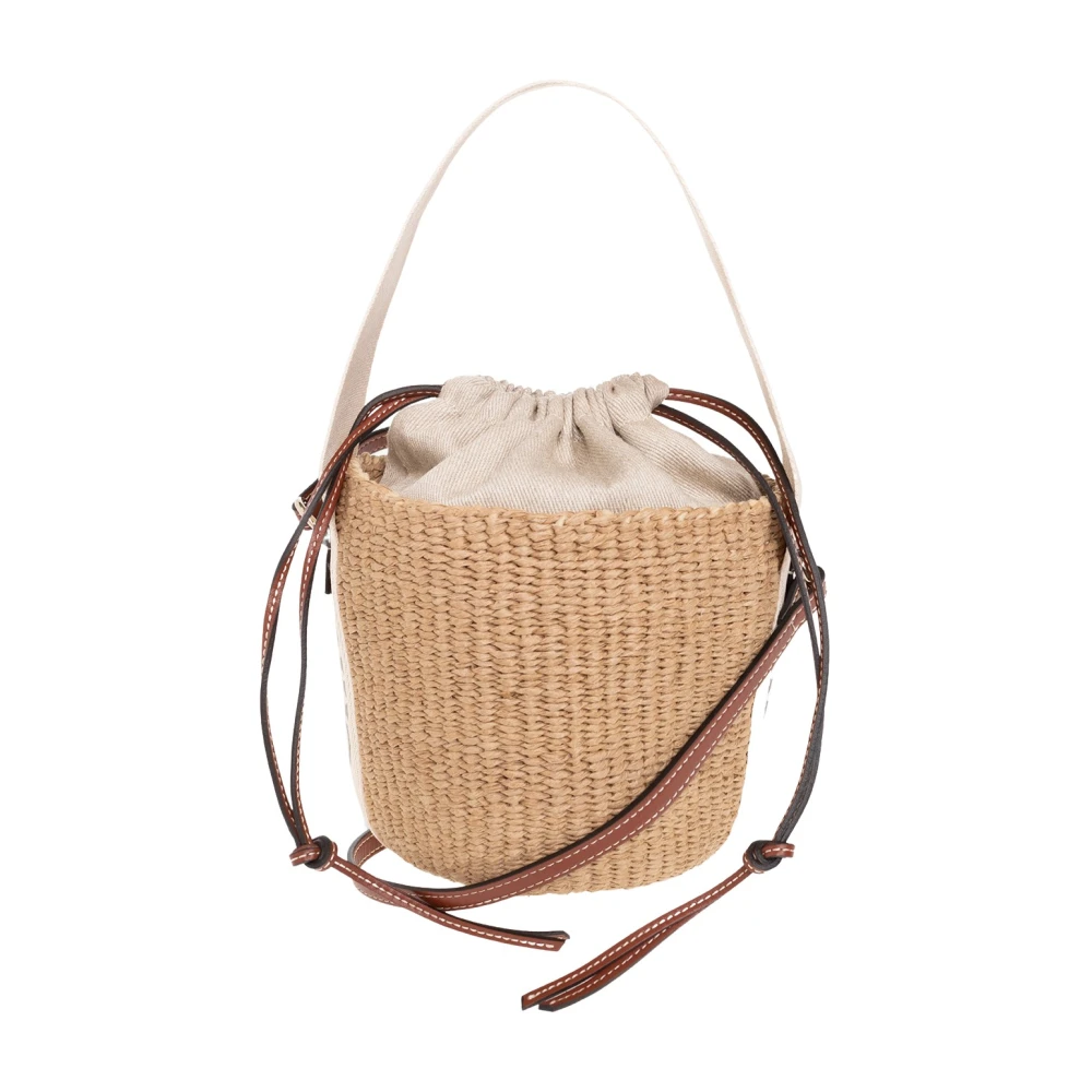Chloé Women's Beige Woody Small Bucket Bag - Bucket Bags - One Size - Bags