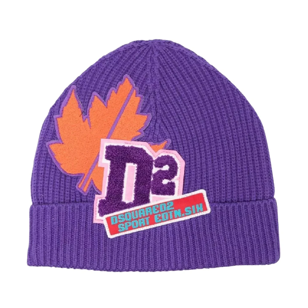 Dsquared2 Lila Logo Beanie Mössa Blad Purple, Flicka