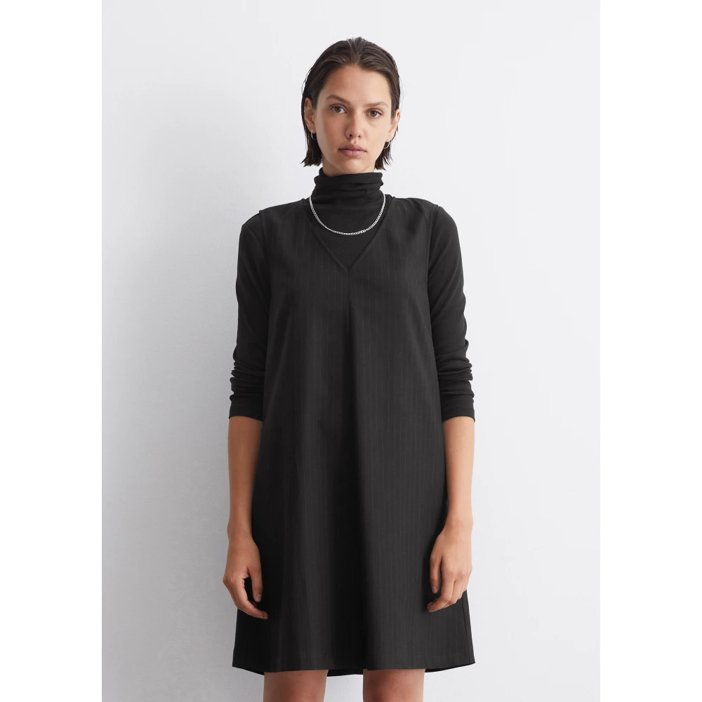 Marc O'Polo Pinstripe jurk regular Black Dames