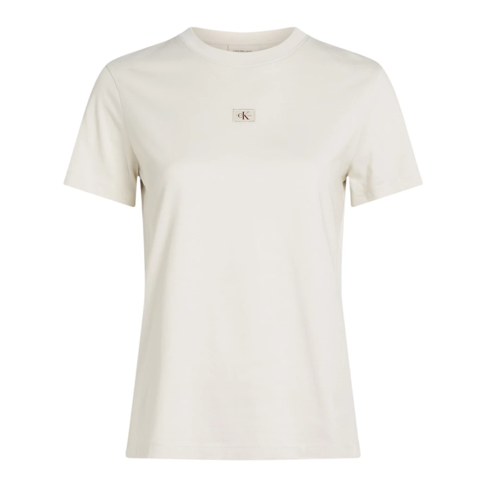 Calvin Klein Jeans Women's Beige Round Neck T-Shirt