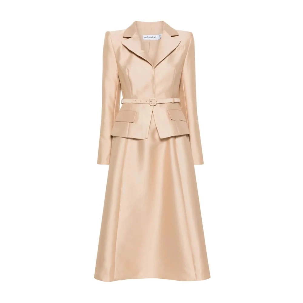 Self Portrait Midi Dresses Beige Dames