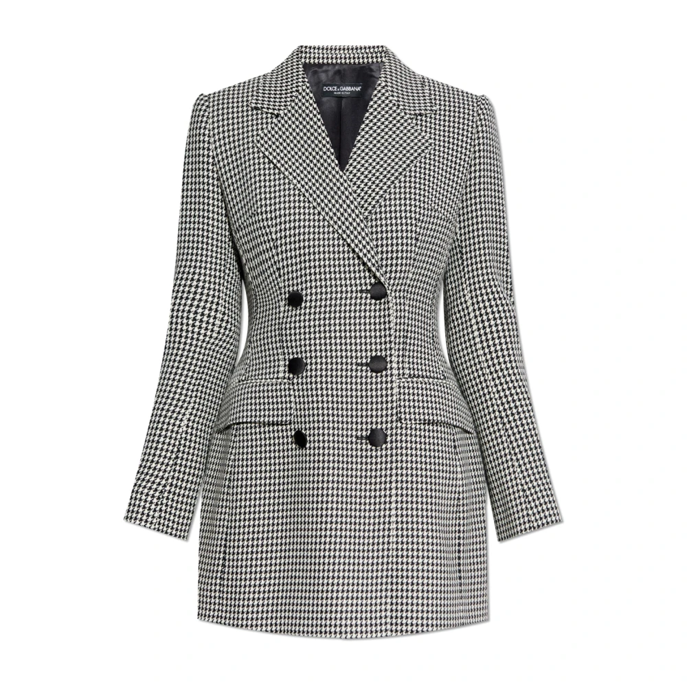 Dolce & Gabbana Blazer met pied-de-poule patroon Black Dames