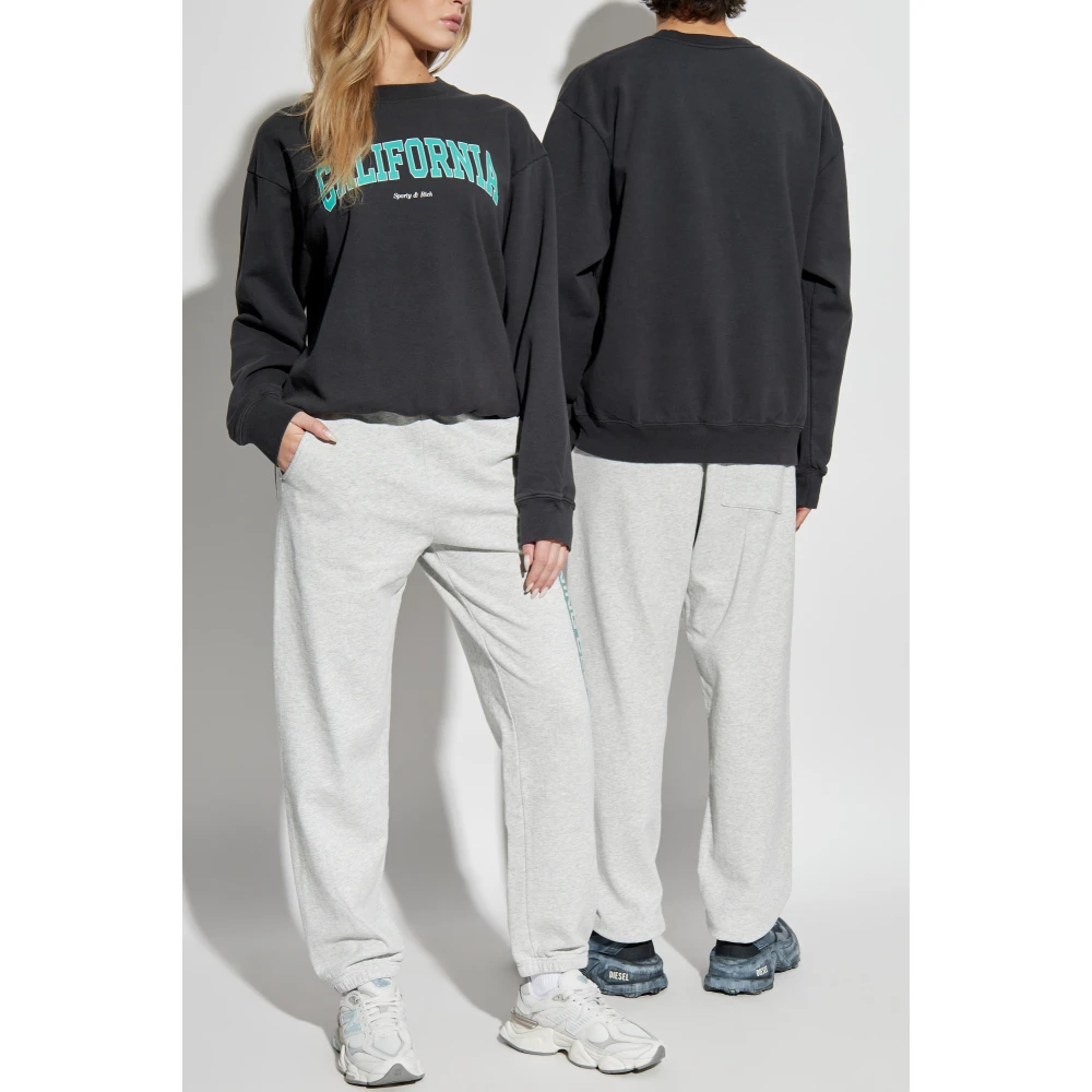 Sporty & Rich Sweatshirt uit de The Mountain collectie Black Unisex