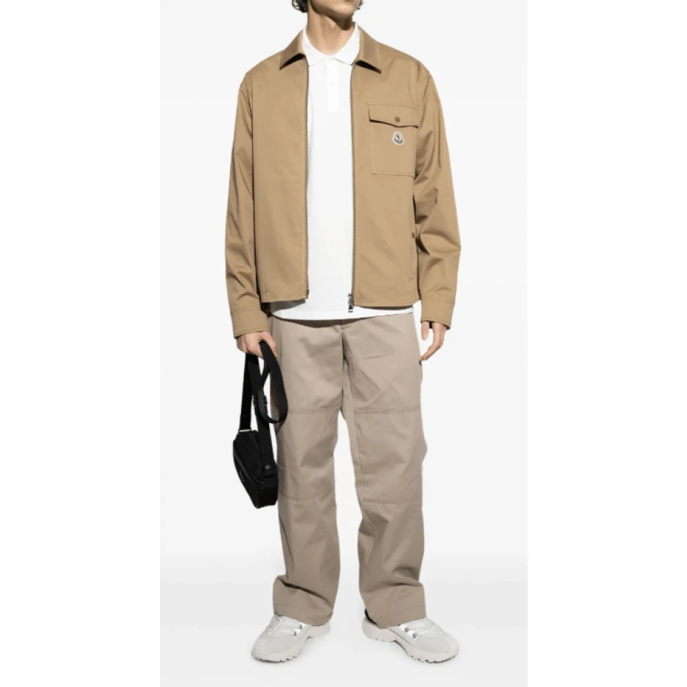 Moncler Logo-Patch Polo Shirt Wit Korte Mouwen White Heren