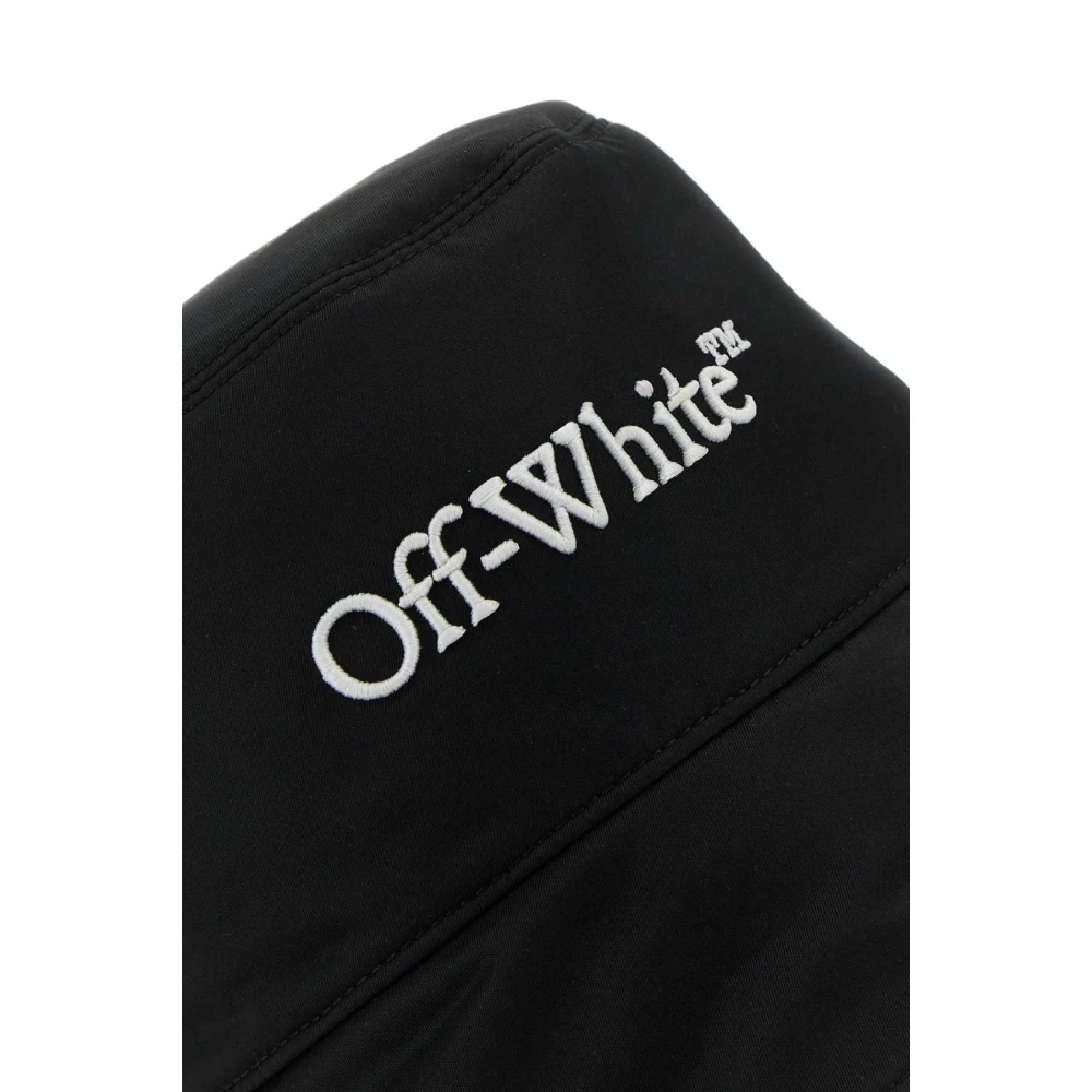 Off White Stijlvolle Zwarte Polyester Bucket Hoed Black Heren