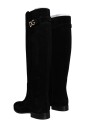 black-suede-knee-high-flat-boots