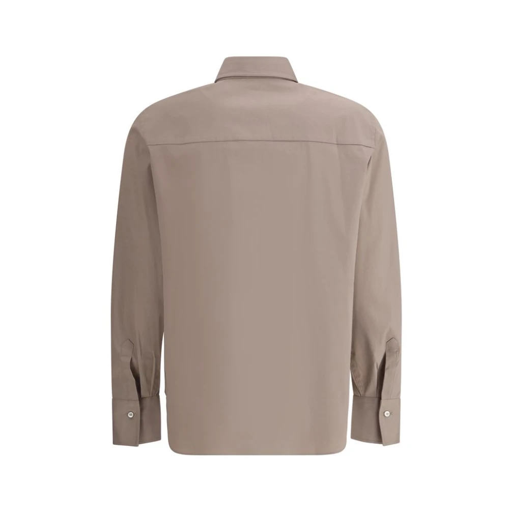 BRUNELLO CUCINELLI Klassiek katoenen overhemd met versieringen Brown Dames