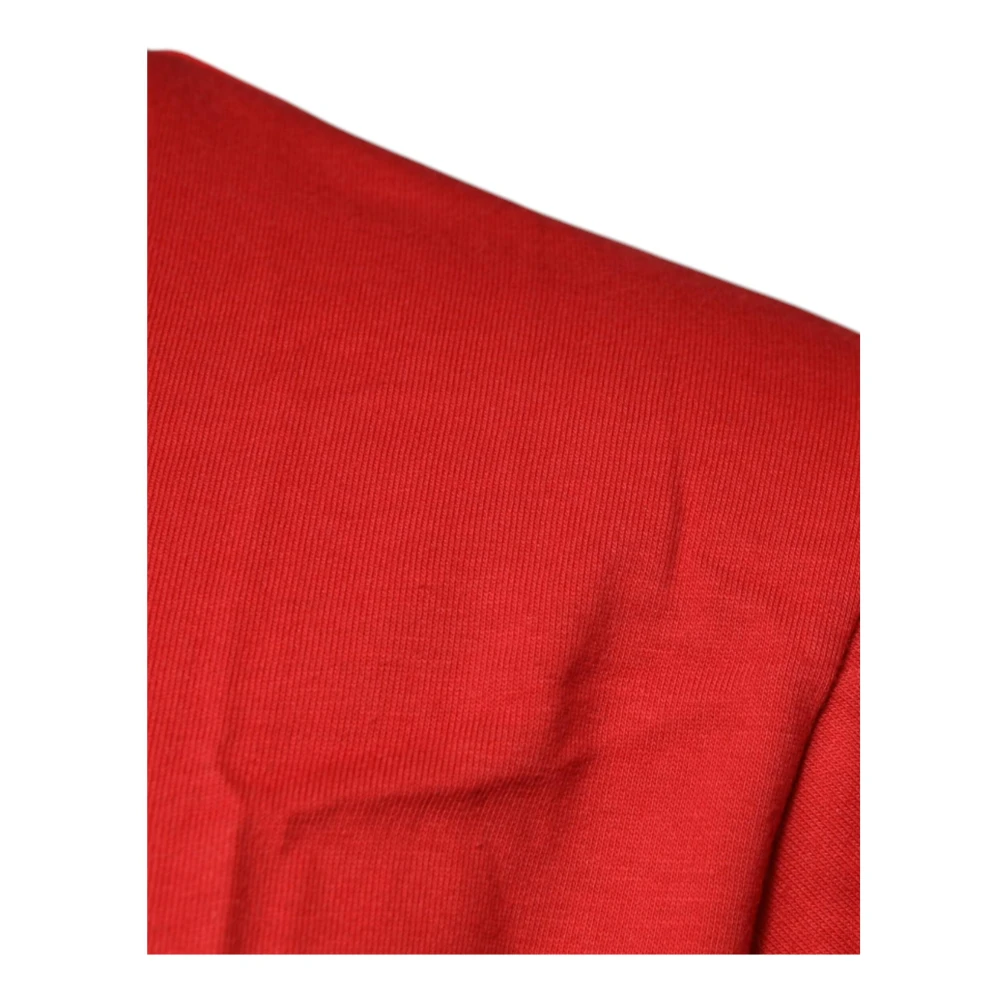 Dolce & Gabbana Rode Katoenen Crew Neck T-shirt Red Heren
