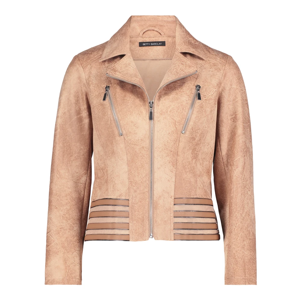 Betty Barclay Stijlvolle Rits Bikerjack Brown Dames