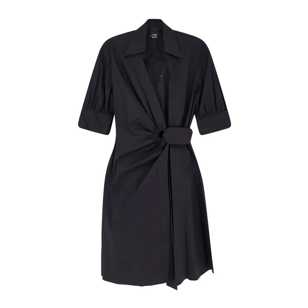 Pinko Women's Black Knotted Wrap Midi Dress - Wrap Dresses - Xs - Dresses