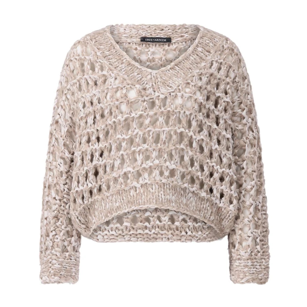 IRIS von ARNIM Luxe Cashmere Silk Oversized Pullover Beige Dames