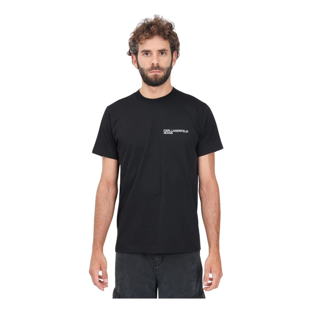Karl Lagerfeld Zwarte korte mouw T-shirt Casual Herfst Winter Black Heren