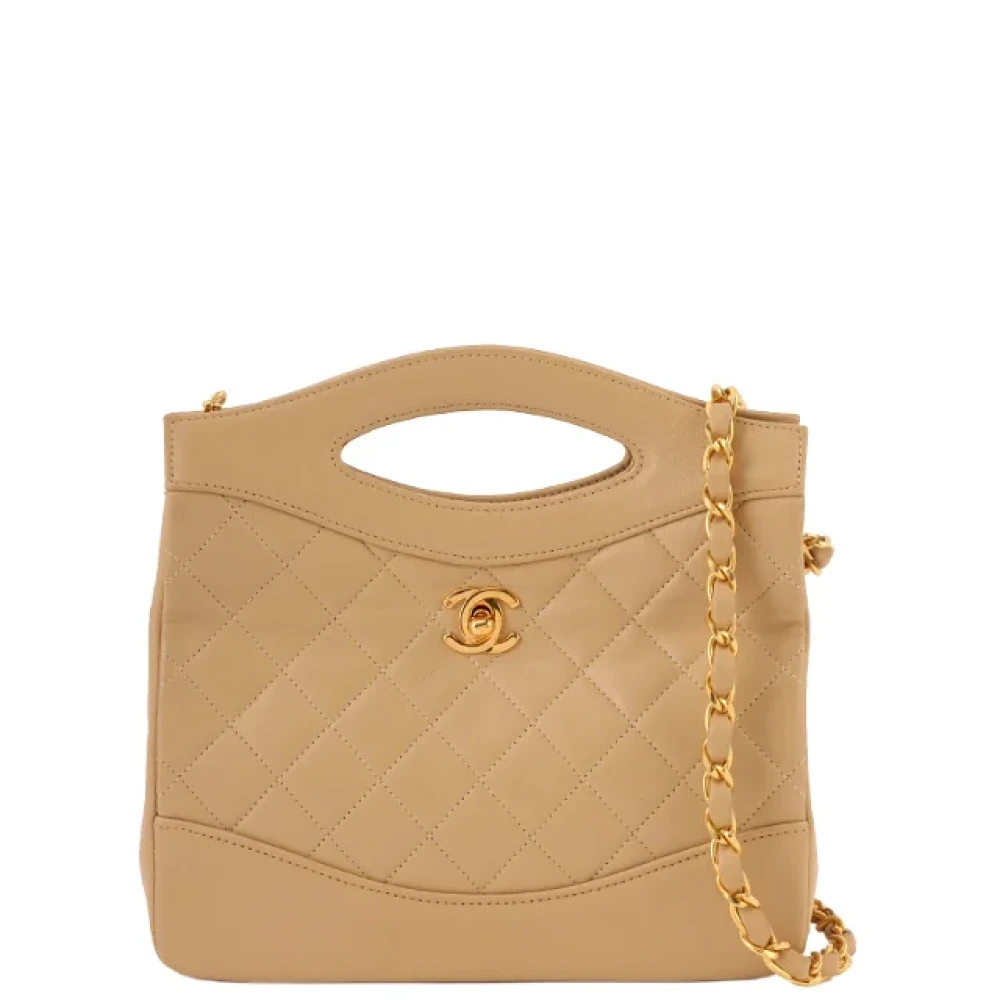 Chanel Vintage Pre-owned Tyg chanel-vskor Beige, Dam