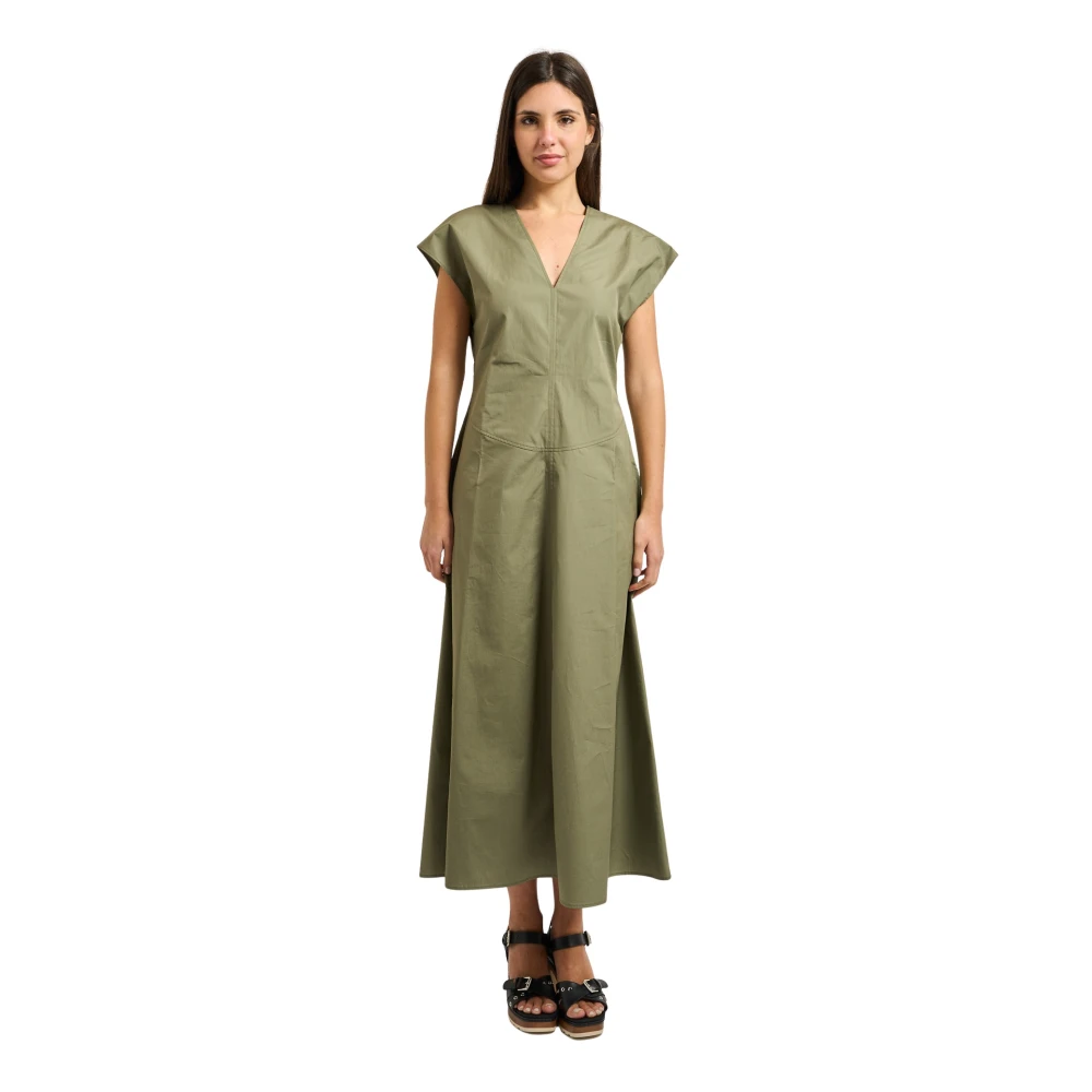 Pennyblack Mujer Verde - Vestido Midi Popelín - Dresses - S