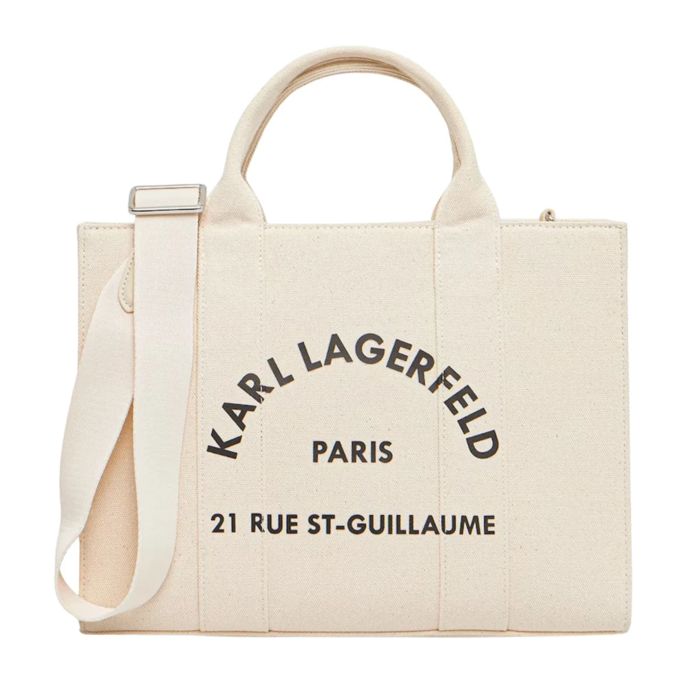 Karl Lagerfeld Beige Shopping Bags, Female, One Size, Rue St-Guillaume Medium Square Tote