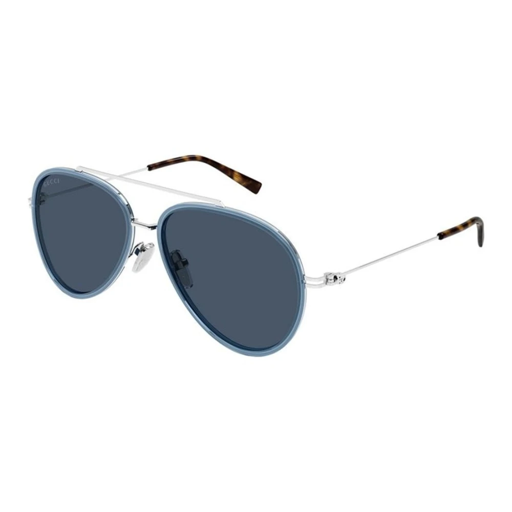 Gucci Men's Blue Aviator Sunglasses - Sunglasses - 56 Mm - Accessories
