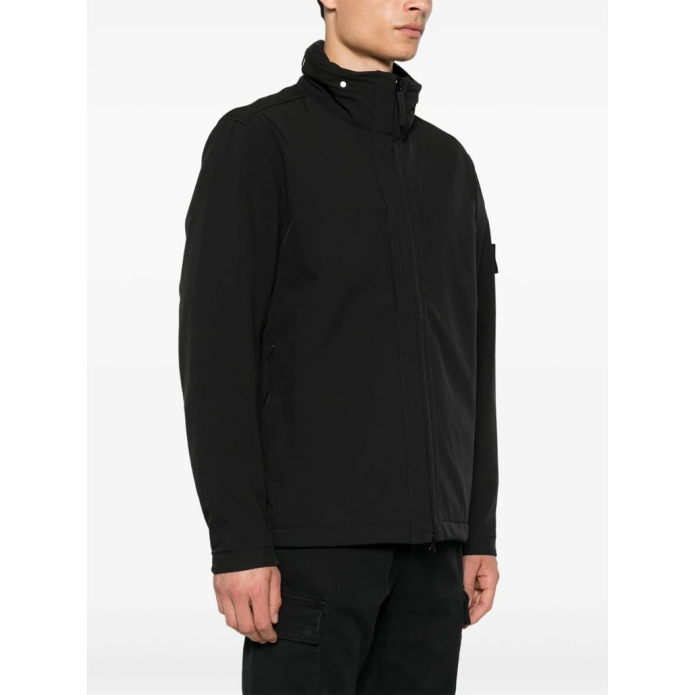 Stone Island Zwarte Jassen voor Mannen Black Heren