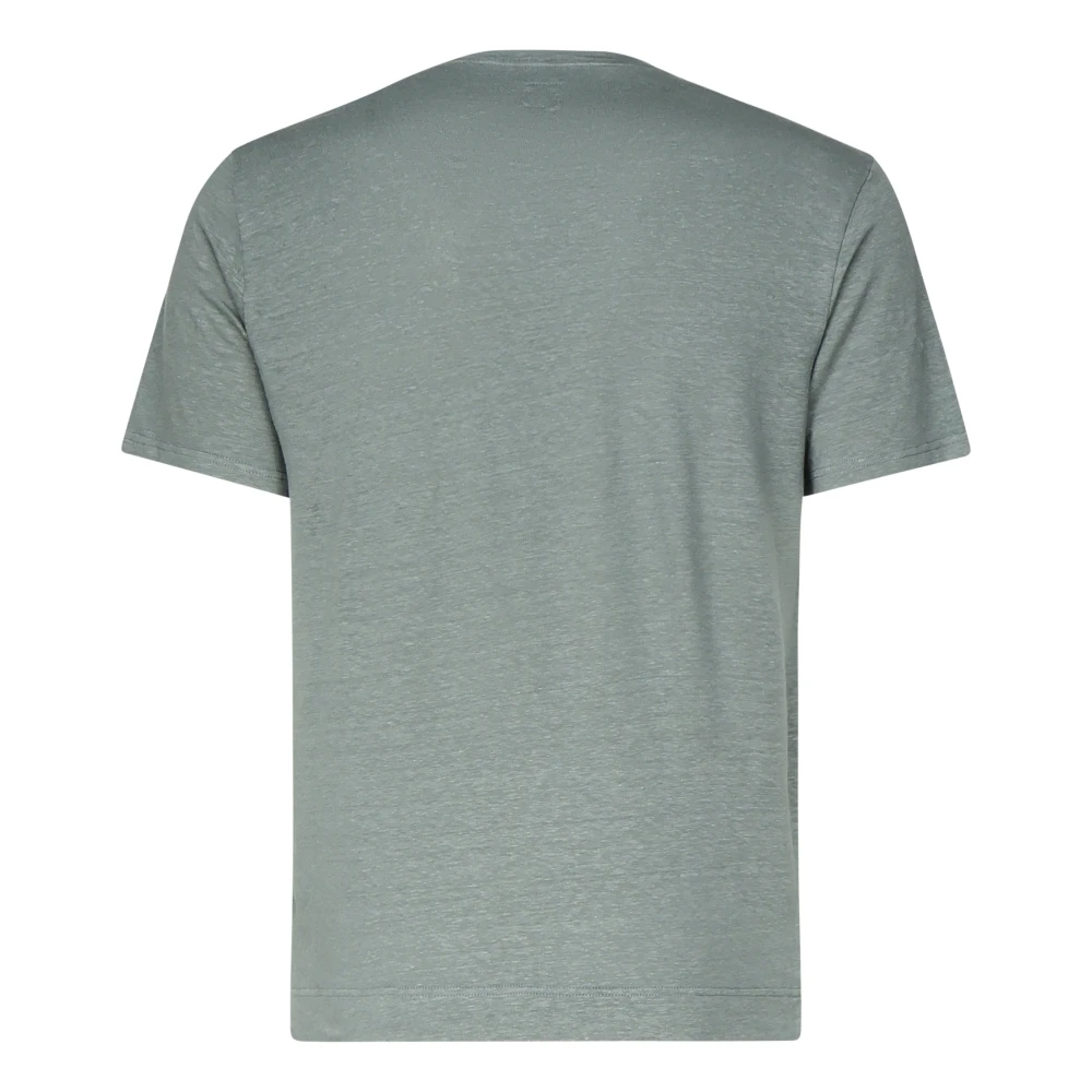Fedeli Groene Linnen T-shirt en Polo Green Heren