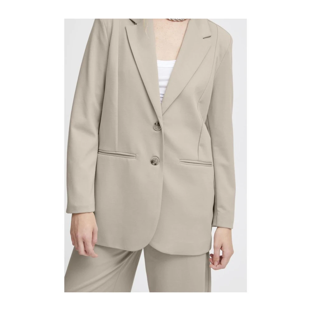 Ichi Herfst Winter Dames Blazer Collectie Beige Dames