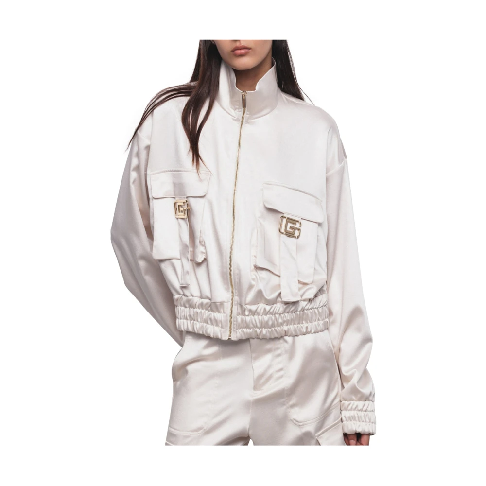 Gaëlle Paris Witte Winterjas Elegante Moderne Stijl White Dames