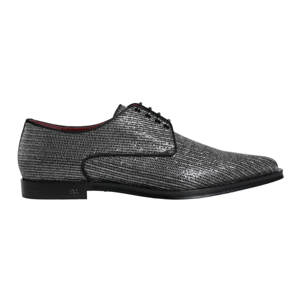 Dolce & Gabbana Men's Gray Silver Derby Formal Dress Shoes - Laced Shoes - 9 Uk - Shoes
