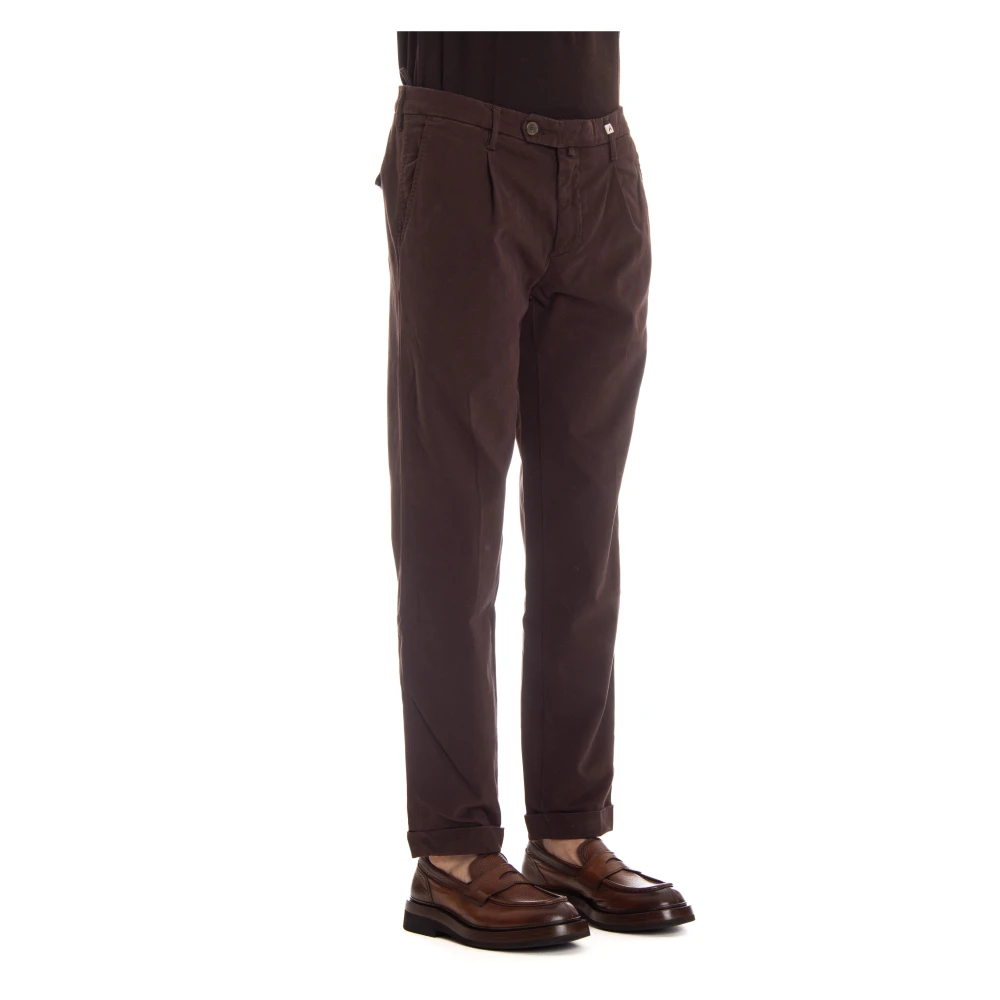 Myths Bruine Chino Broek Rits Knoop Brown Heren