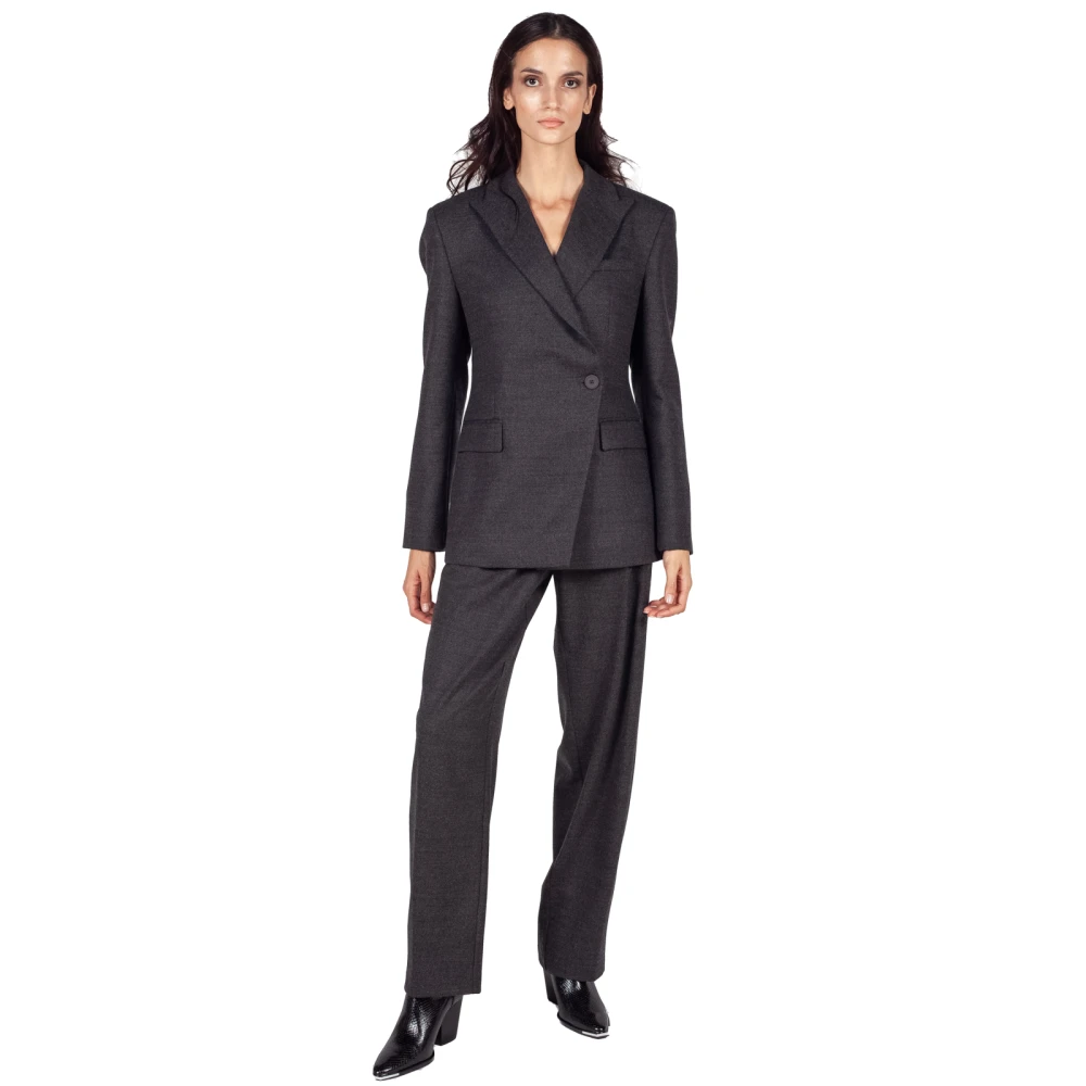 Semicouture Donkergrijze Melba Geplooide Broek Gray Dames