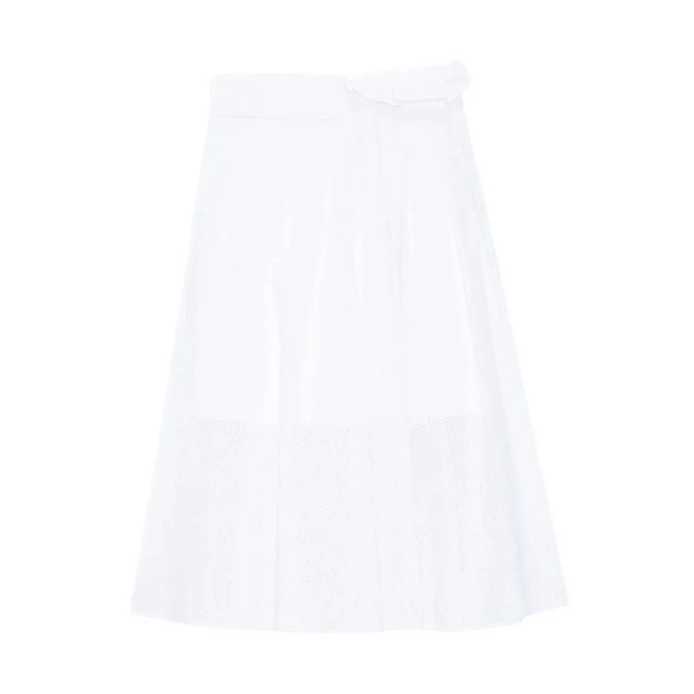 Msgm Women's White Midi Skirts, S, Gonna Midi Skirt