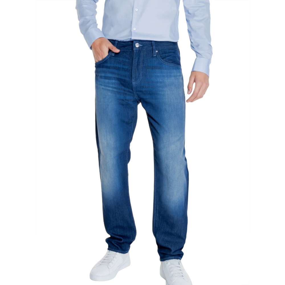 Emporio Armani Blauwe Jeans 5 Zak J13 Stijl Blue Heren