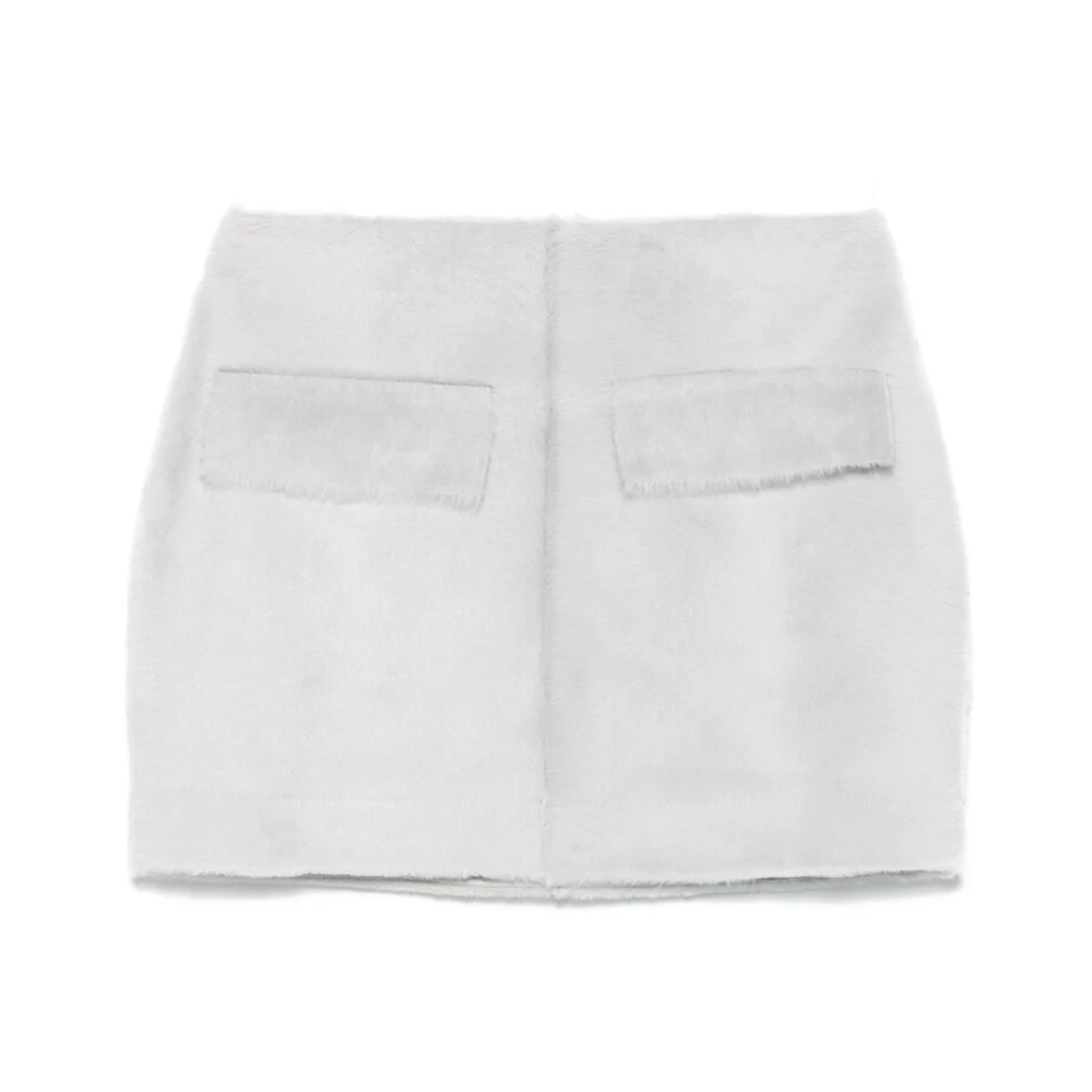 Remain Birger Christensen Lichtgrijze Shearling Rok Gray Dames