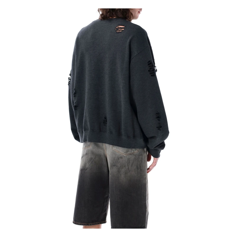 Acne Studios Zwart Gebreide Kleding Bedrukt Logo Sweatshirt Black Heren