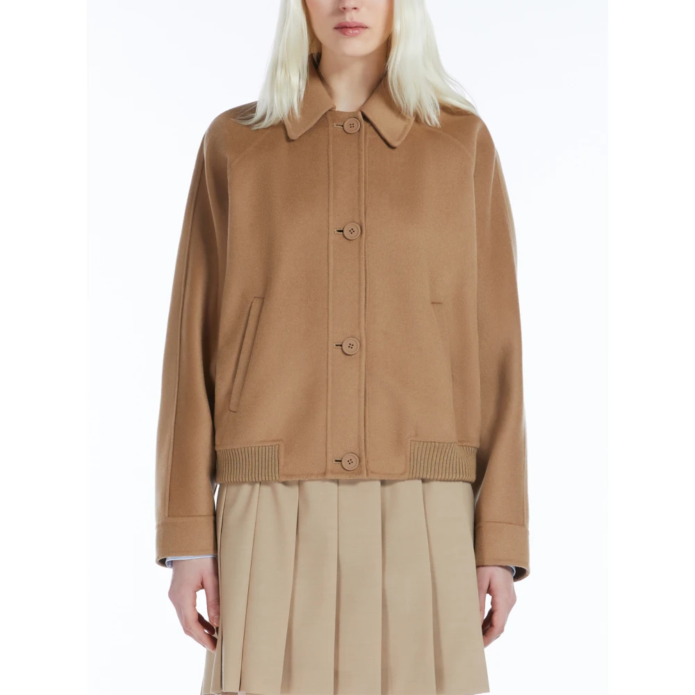 Max Mara Studio Bruine Bomberjack met Raglanmouwen Brown Dames