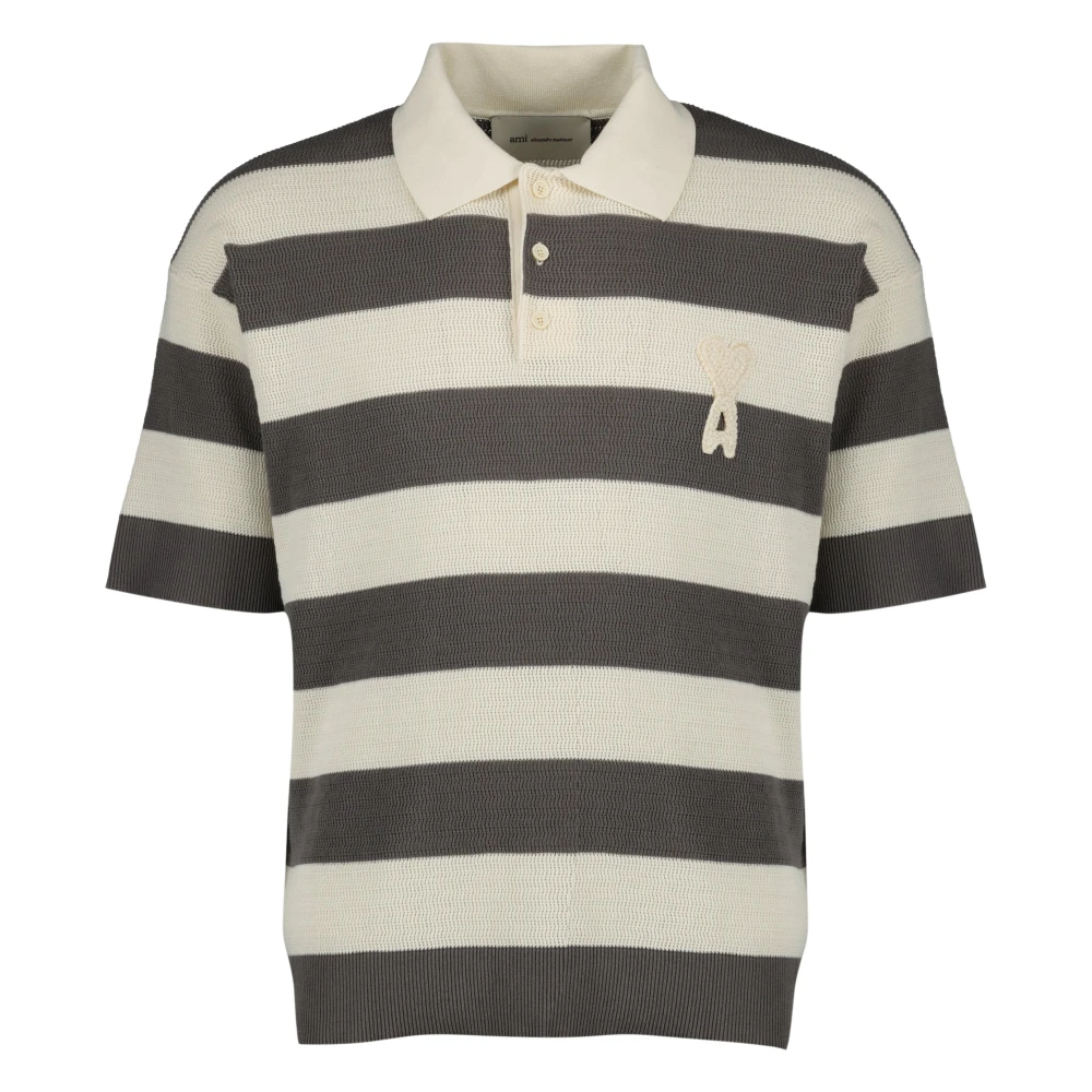 Ami Paris Men's Brown Polo Shirts, M, Polo Shirt