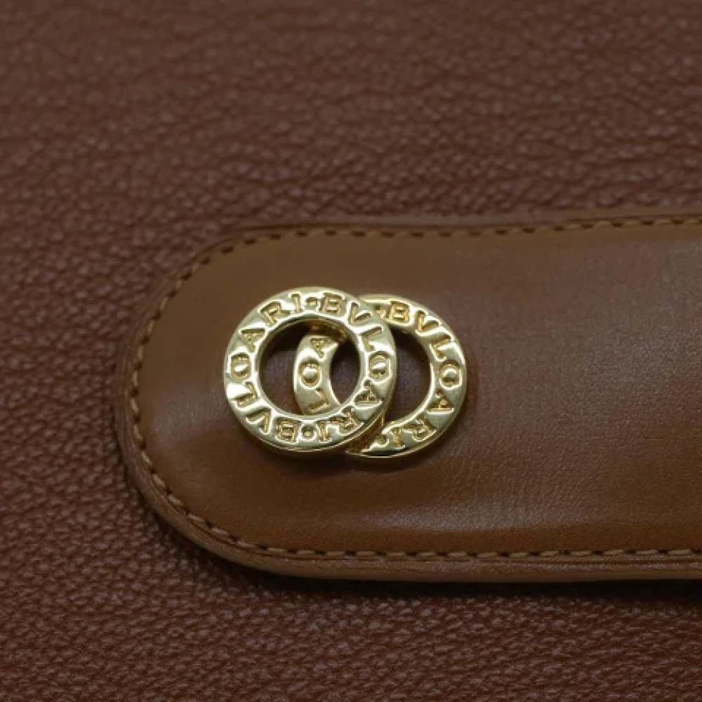 Bvlgari Vintage Pre-owned Leather home-office Brown Dames